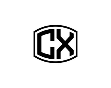 CX Logo tasarım vektör şablonu. CX