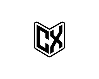 CX Logo tasarım vektör şablonu. CX