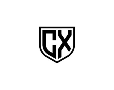 CX Logo tasarım vektör şablonu. CX