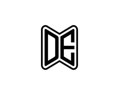 DE logo tasarım vektör şablonu. DE