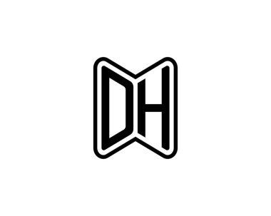 DH logo tasarım vektör şablonu. DH