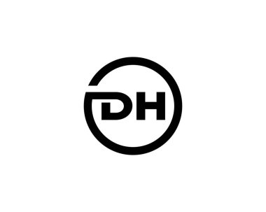 DH logo tasarım vektör şablonu. DH