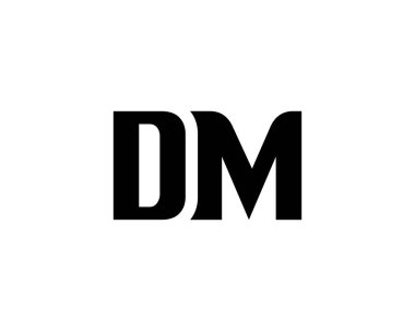 DM logo tasarım vektör şablonu. DM