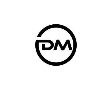 DM logo tasarım vektör şablonu. DM