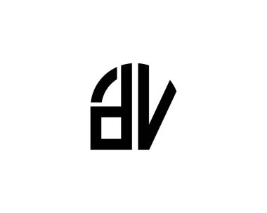 DV Logo tasarım vektör şablonu. DV