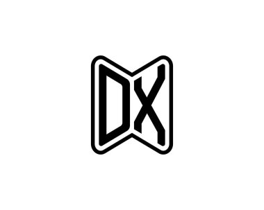 DX Logo tasarım vektör şablonu. DX