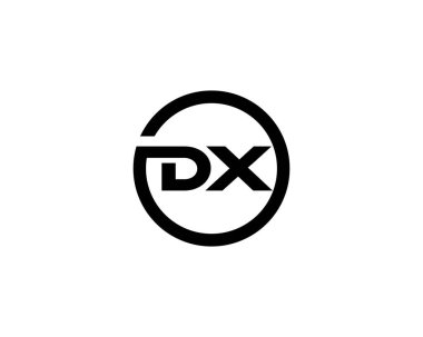 DX Logo tasarım vektör şablonu. DX