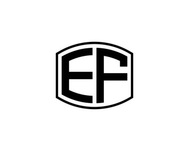 EF Logo tasarım vektör şablonu. EF