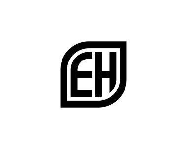 EH logo tasarım vektör şablonu. EH