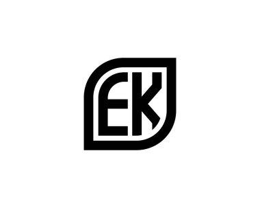 EK Logo tasarım vektör şablonu. EK