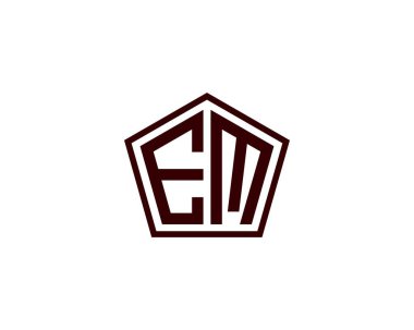 EM logo tasarım vektör şablonu. EM
