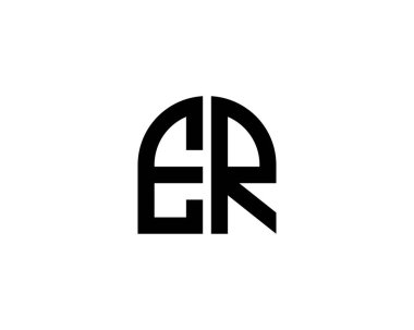 ER Logo tasarım vektör şablonu. Acil