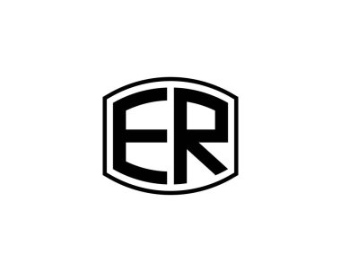 ER Logo tasarım vektör şablonu. Acil