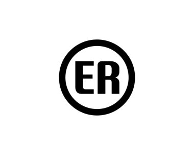 ER Logo tasarım vektör şablonu. Acil