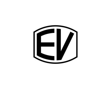 EV logo tasarım vektör şablonu. EV