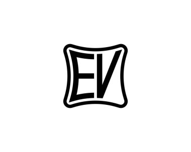EV logo tasarım vektör şablonu. EV