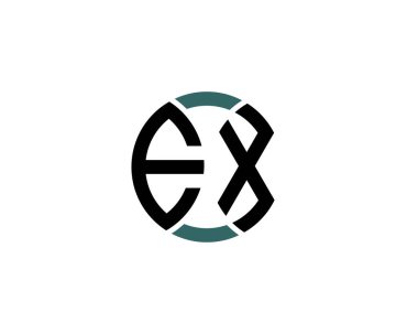 EX Logo tasarım vektör şablonu. EX