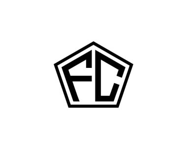 FC Logo tasarım vektör şablonu. FC