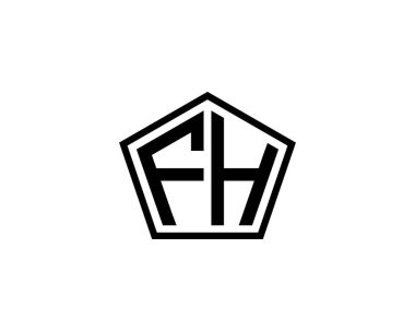 FH logo tasarım vektör şablonu. FH