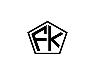 FK logo tasarım vektör şablonu. FK