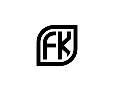 FK logo tasarım vektör şablonu. FK