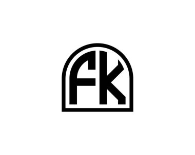 FK logo tasarım vektör şablonu. FK