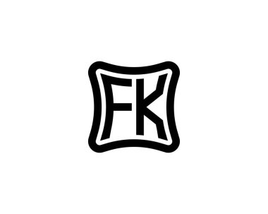 FK logo tasarım vektör şablonu. FK