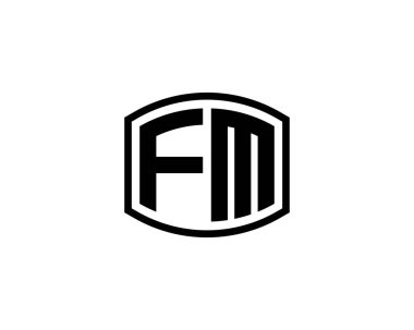FM logo tasarım vektör şablonu. FM
