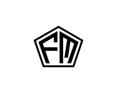 FM logo tasarım vektör şablonu. FM