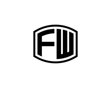 FW logo tasarım vektör şablonu. FW