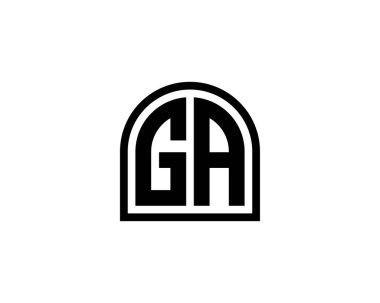 GA logo tasarım vektör şablonu. GA