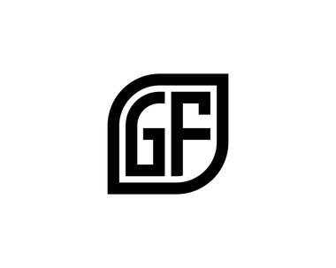 GF logo tasarım vektör şablonu. GF