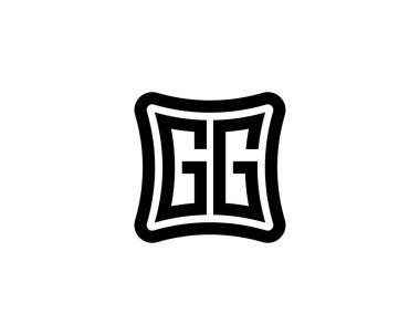 GG Logo tasarım vektör şablonu. GG