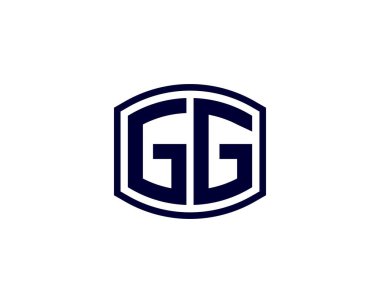 GG Logo tasarım vektör şablonu. GG