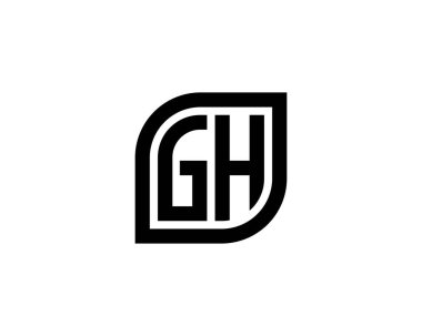 GH Logo tasarım vektör şablonu. GH