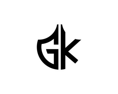 GK logo tasarım vektör şablonu. GK
