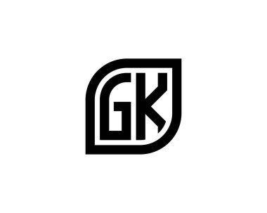 GK logo tasarım vektör şablonu. GK