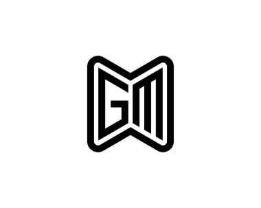 GM logo tasarım vektör şablonu. GM