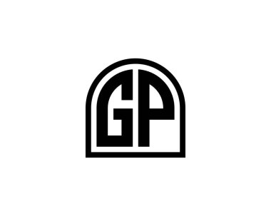 GP logo tasarım vektör şablonu. GP