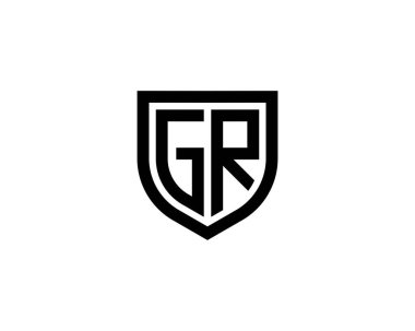 GR logo tasarım vektör şablonu. GR