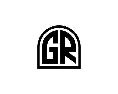 GR logo tasarım vektör şablonu. GR