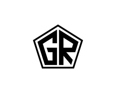 GR logo tasarım vektör şablonu. GR