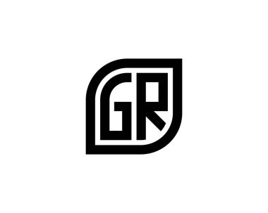 GR logo tasarım vektör şablonu. GR