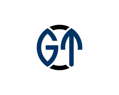 GT Logo tasarım vektör şablonu. GT