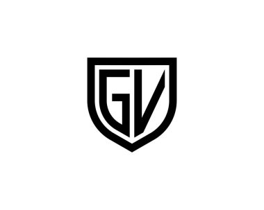 GV logo tasarım vektör şablonu. GV