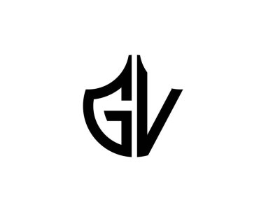 GV logo tasarım vektör şablonu. GV