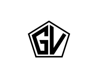 GV logo tasarım vektör şablonu. GV