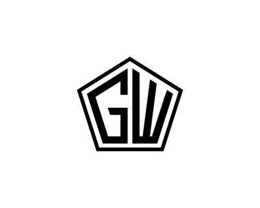 GW logo design vector template. GW clipart