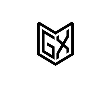 GX Logo tasarım vektör şablonu. GX
