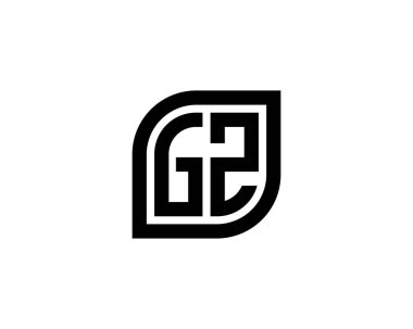 GZ logo tasarım vektör şablonu. GZ